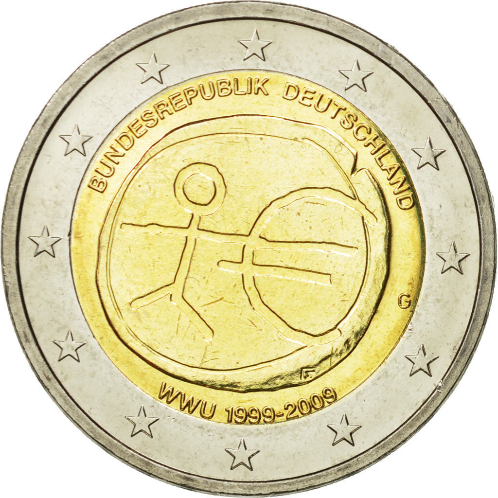 NEMECKO - BUNDESREPUBLIK,
2 eurá,
10. Jahrestag von EMU