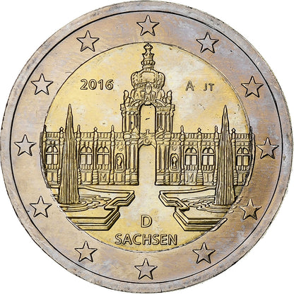 NEMECKO - BUNDESREPUBLIK, 
  
  2 eurá, 
  
  Sasko