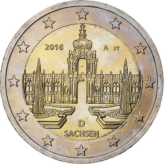 NEMECKO - BUNDESREPUBLIK, 
  
  2 eurá, 
  
  Sasko