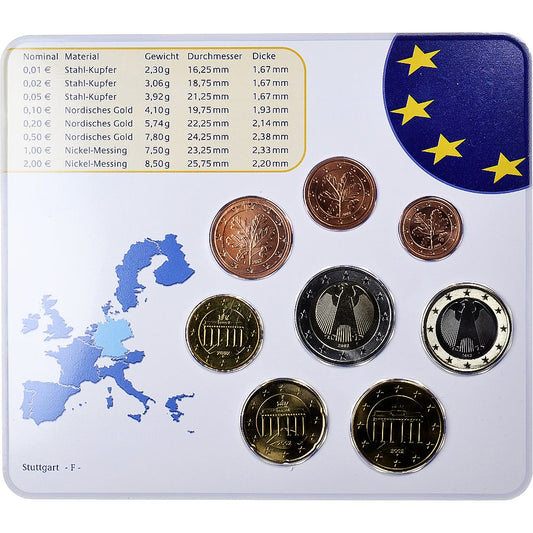 Nemecko,
 
 1 cent za 2 eurá,
 
 BU