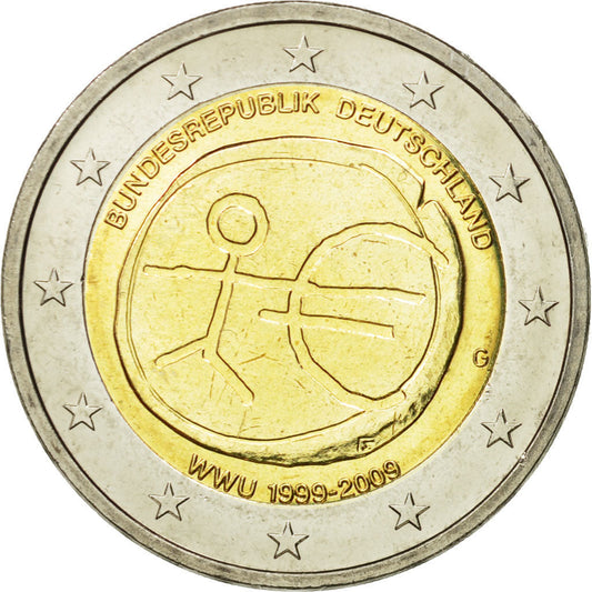 NEMECKO - BUNDESREPUBLIK, 
  
  2 eurá, 
  
  10. Jahrestag von EMU