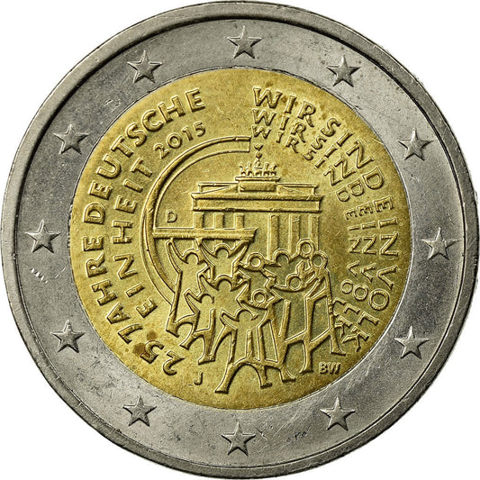 NEMECKO - BUNDESREPUBLIK, 
  
  2 eurá, 
  
  Znovuzjednotenie