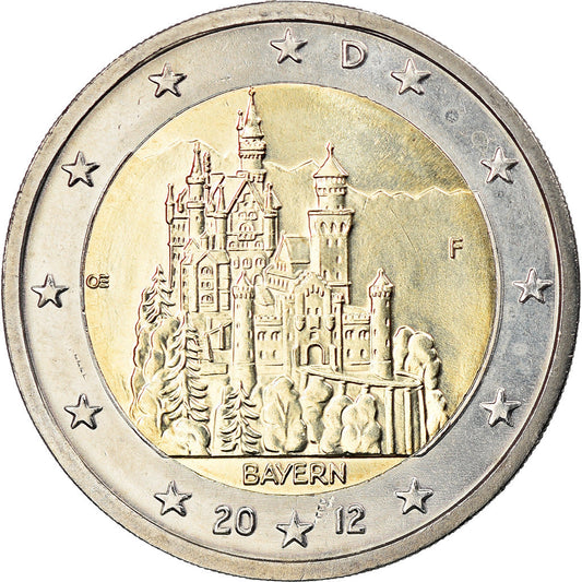 NEMECKO - BUNDESREPUBLIK, 
  
  2 eurá, 
  
  Neuschwanstein